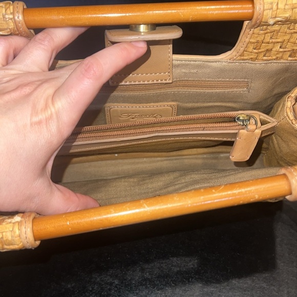 Fossil Basketweave Crossbody Bag with Wooden Handles - Picture 5 of 9